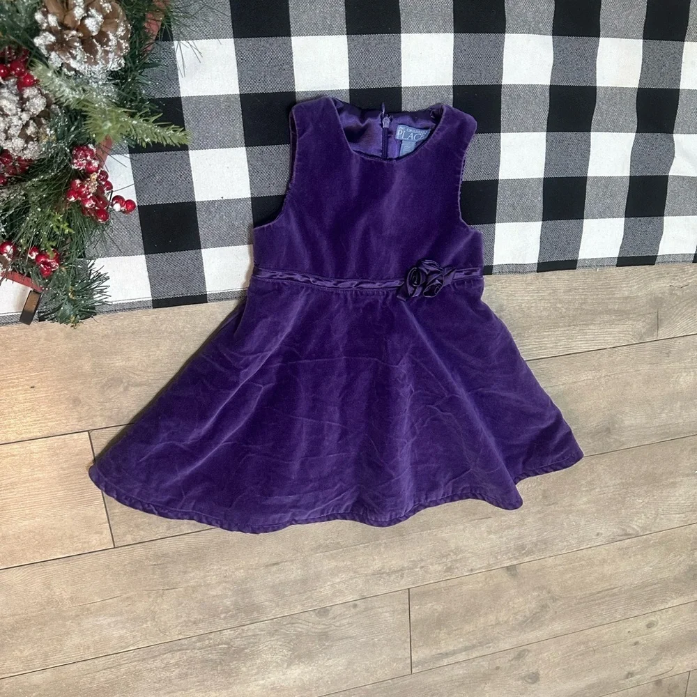 Vintage 90s Toddler Girl Purple Velvet Dress Children’s Place 3T Formal Holiday